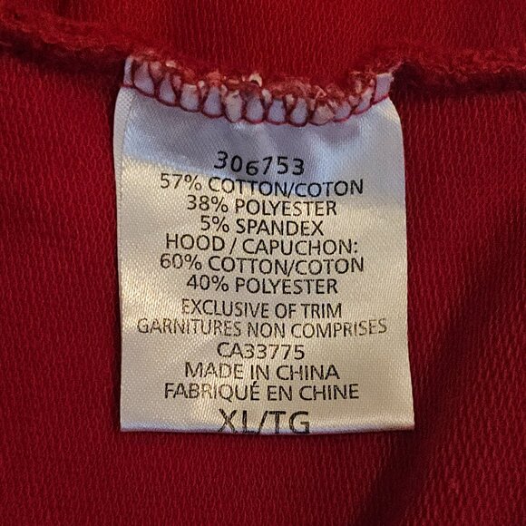 ROOTS Red Athleisure Long Sleeve Pullover Drawstring Hoody with Pockets Size XL - Picture 7 of 8